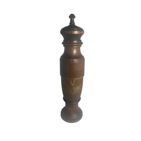 Vtg Italian Wood Pepper Mill 10" C.C Fleur De Lis Made In Italy - Picture 8 of 13